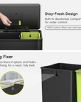 EcoCasa II Step Recycling Can - Dual Compartment 36L+24L-Matte Black