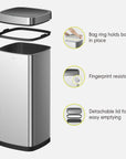 Ecosmart Motion Sensor Square Trash Can Stainless Steel 80 L / 21.1 Gal