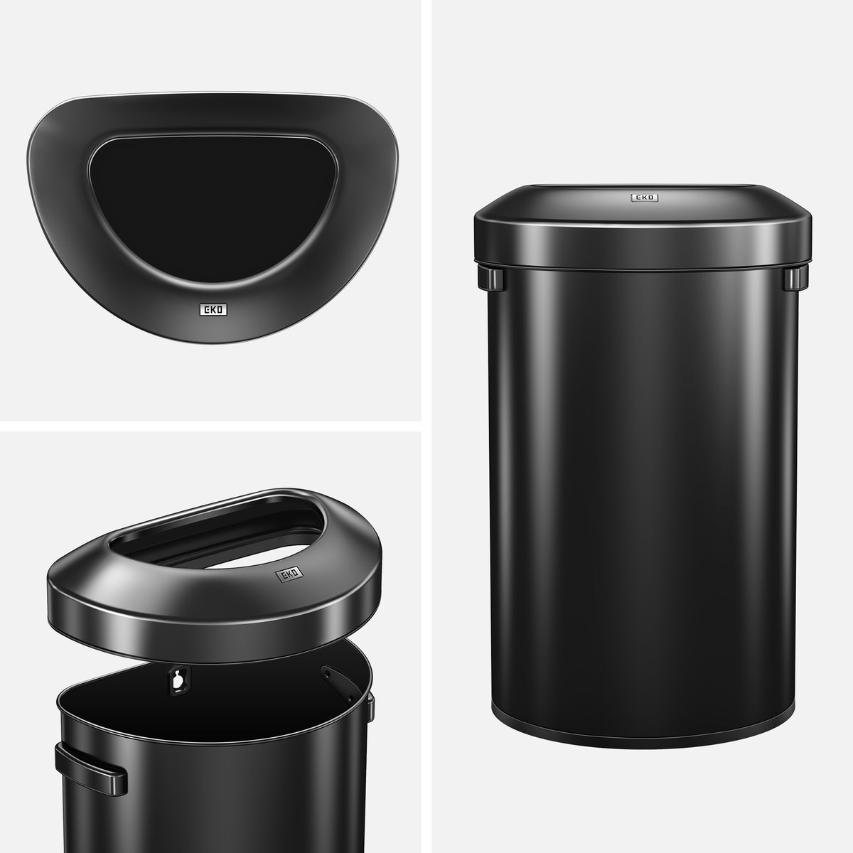 Urban Semi-Round Commercial Open Top Waste Bin