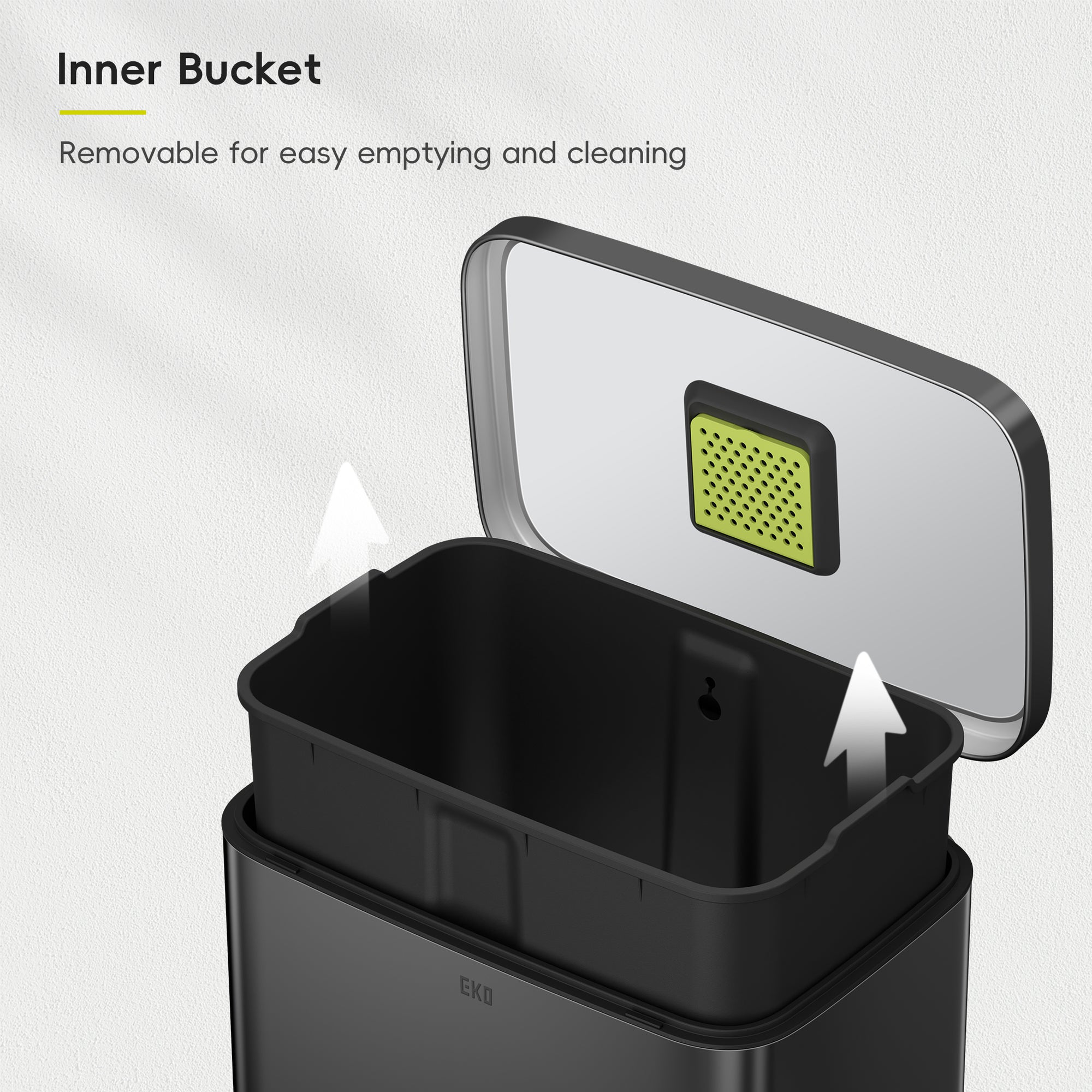 Madison Step Can with Liner – 50L / 13.2 Gal – Matte Black