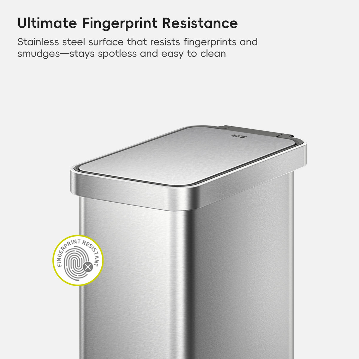 Hudson Slim Stainless Steel Step Trash Can 50 L / 13.2 Gal