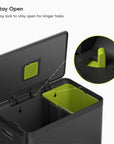 EcoCasa II Step Recycling Can - Dual Compartment 36L+24L-Matte Black