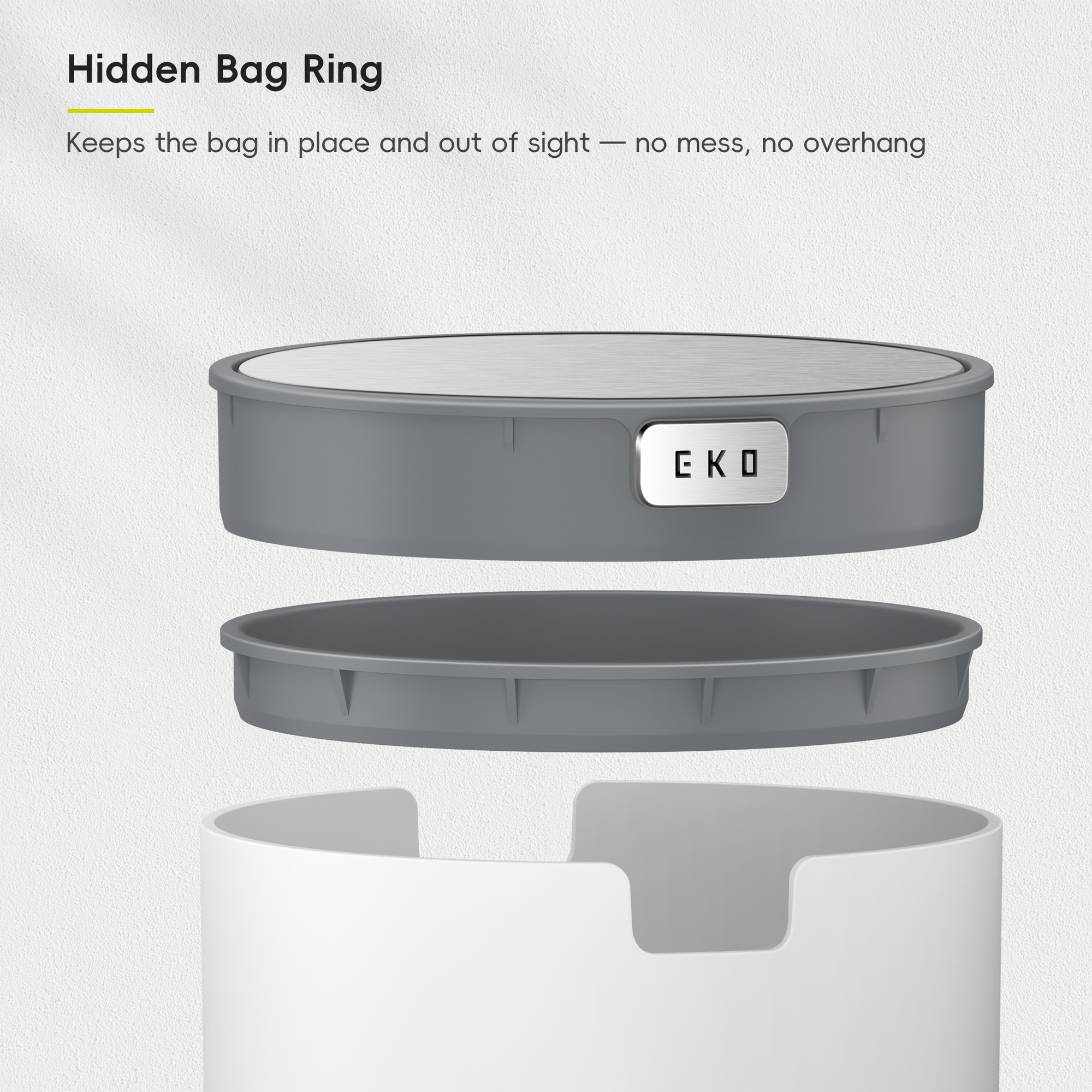 Fandy Table Bin with Swing-Top Lid - White 2.2L / 0.58 Gal