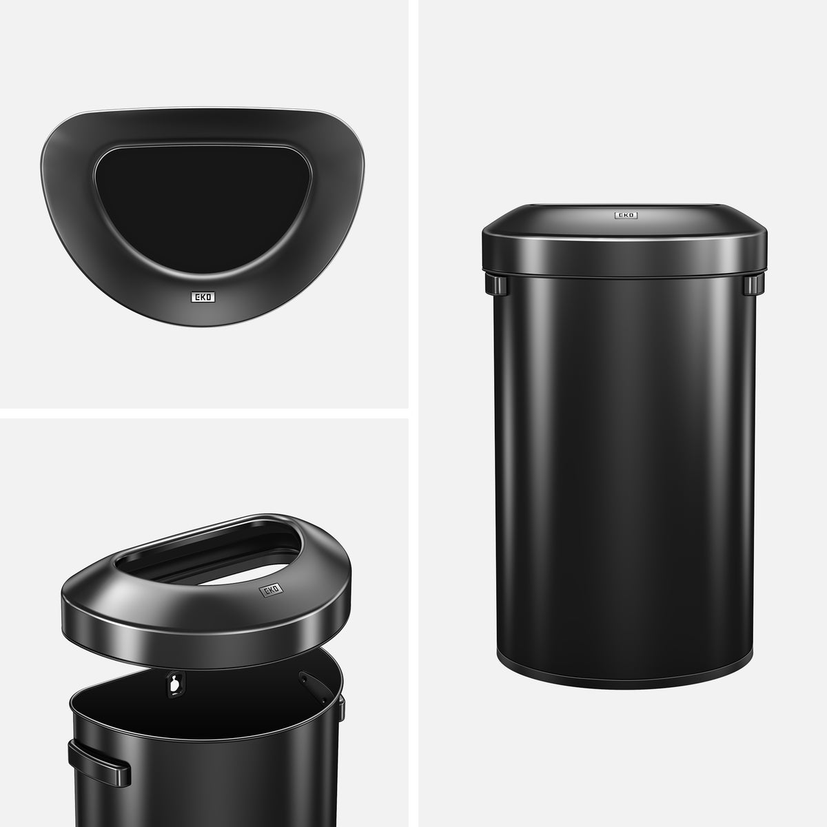 Urban Semi-Round Commercial Open Top Waste Bin