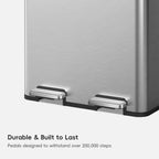 Edison Dual Compartment Step Can with Removable Inner Liners 30+30 L / 8+8 Gal