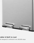 Edison Dual Compartment Step Can with Removable Inner Liners 30+30 L / 8+8 Gal