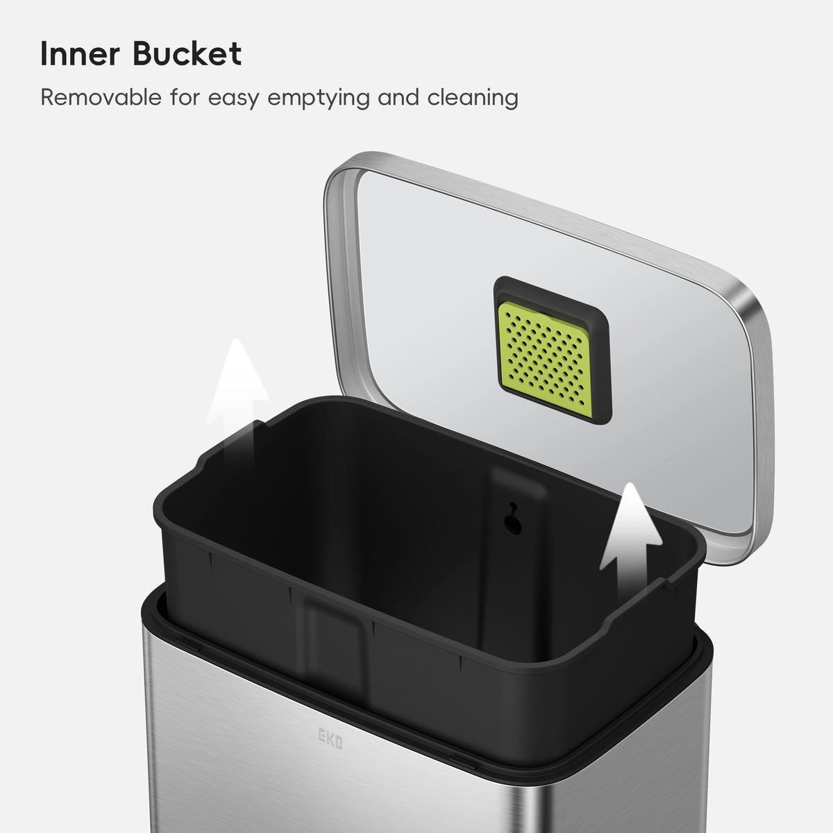 Madison Step Can with Liner Stainless Steel