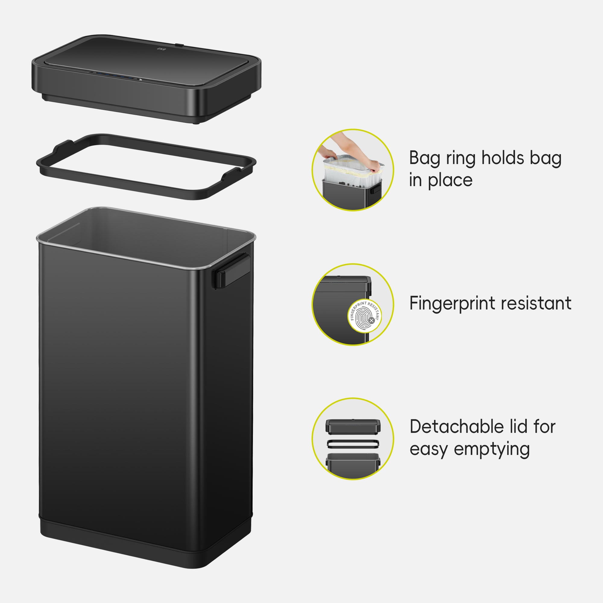 Deluxe Mirage-T Stainless Steel Motion Sensor Can 50 L / 13.2 Gal