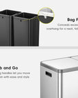 EcoCasa Plus Dual Recycling Trash Can 10.6+10.6 Gal