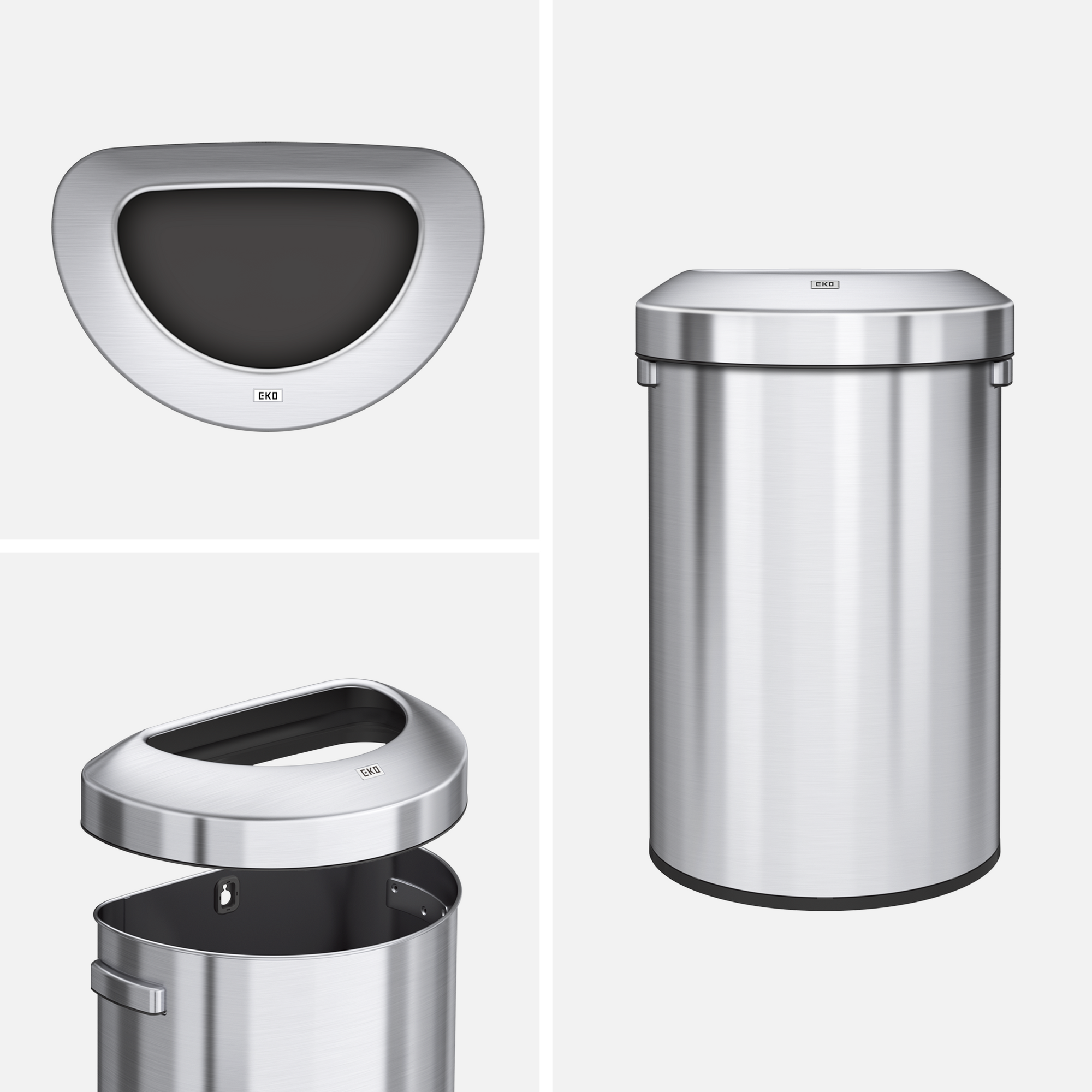 Urban Semi-Round Open Top Can Commercial Grade – 60L / 16 Gal