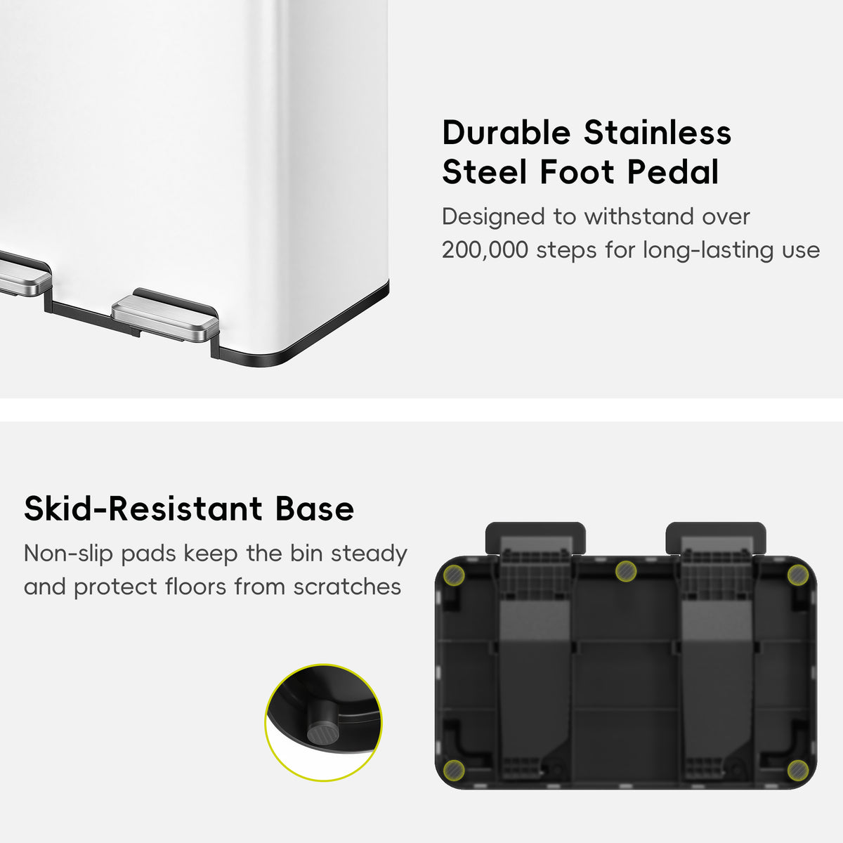 Edison Dual Compartment Step Can with Removable Inner Liners 30+30 L / 8+8 Gal
