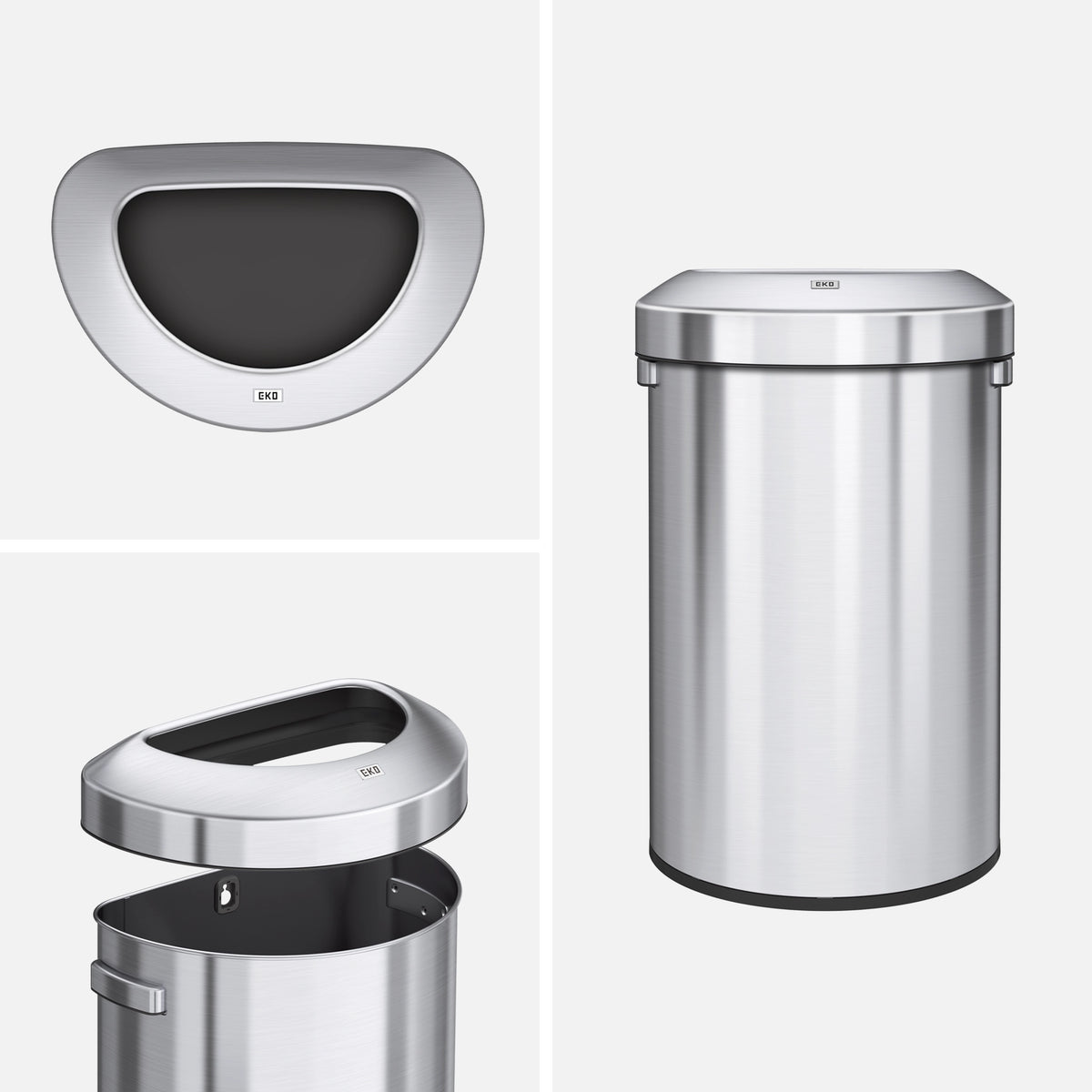 Urban Semi-Round Commercial Open Top Waste Bin
