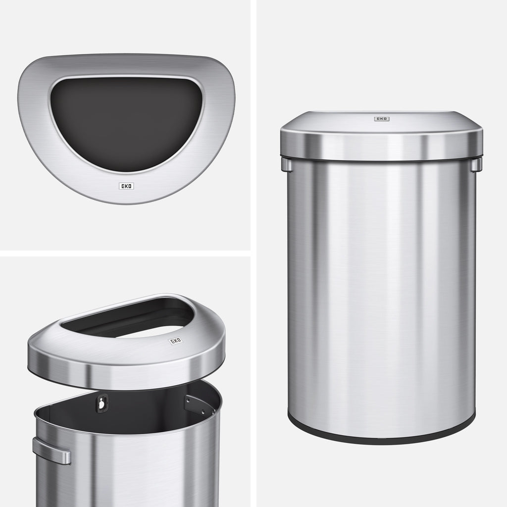 Urban Semi-Round Commercial Open Top Waste Bin