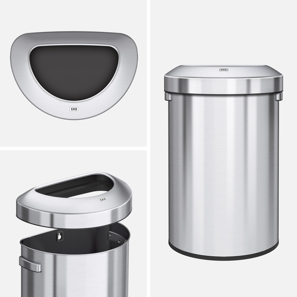 Urban Semi-Round Commercial Open Top Waste Bin