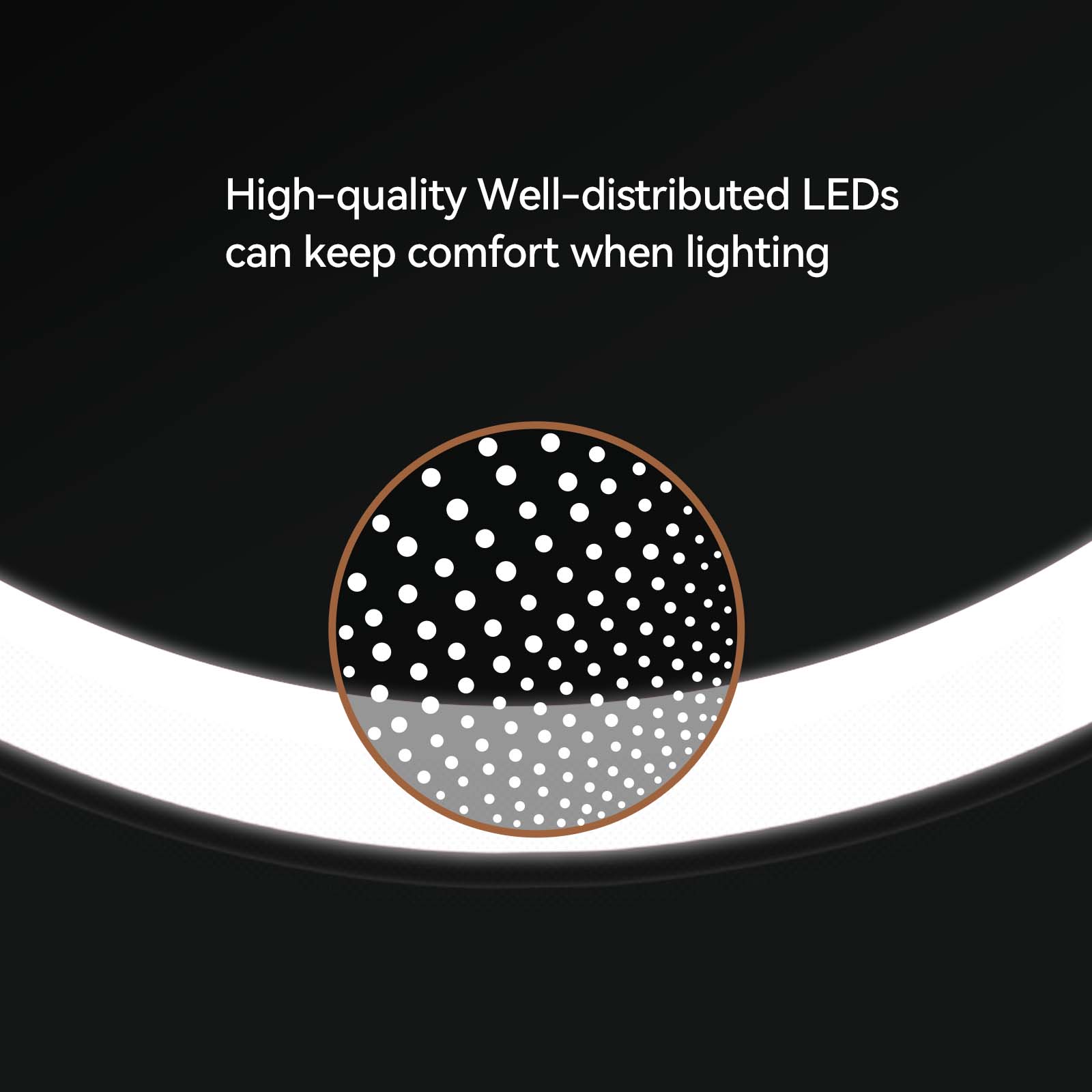 EKO iMira Ultra Clear 8" Sensor Mirror - Dark Gray 1X/5X – High-quality Well-distributed LEDs can keep comfort when lighting