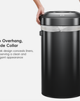Urban Round Open Top Can Commercial Grade – 120L / 32 Gal - Black Stainless Steel