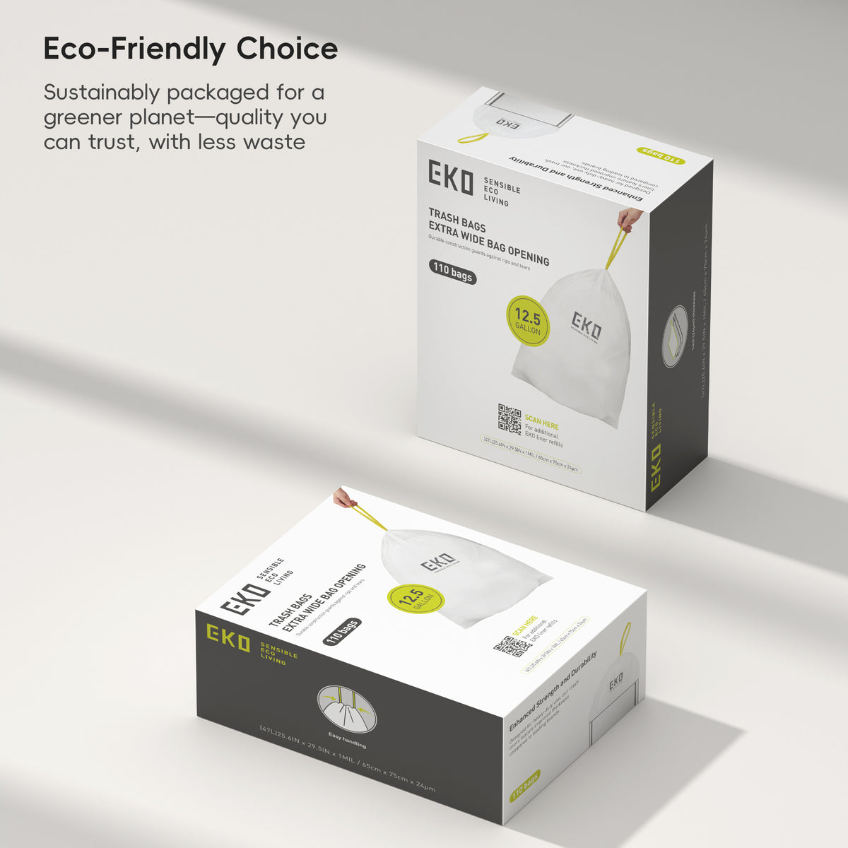 Code Z Easy-Dispense Roll Trash Bags, 40-60 L / 10.6-15.9 Gal