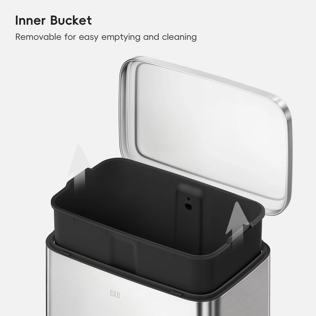 Maxwell Step On Foot Pedal Trash Can Stainless Steel