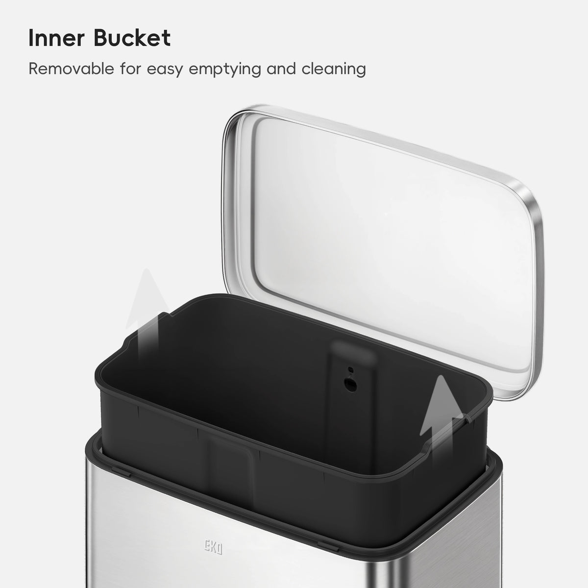 Maxwell Step On Foot Pedal Trash Can Stainless Steel