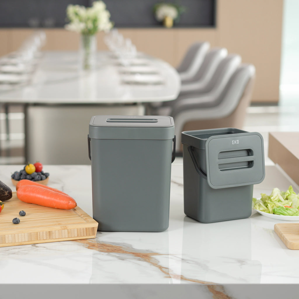Puro Compost Bin with Lid Dark Gray