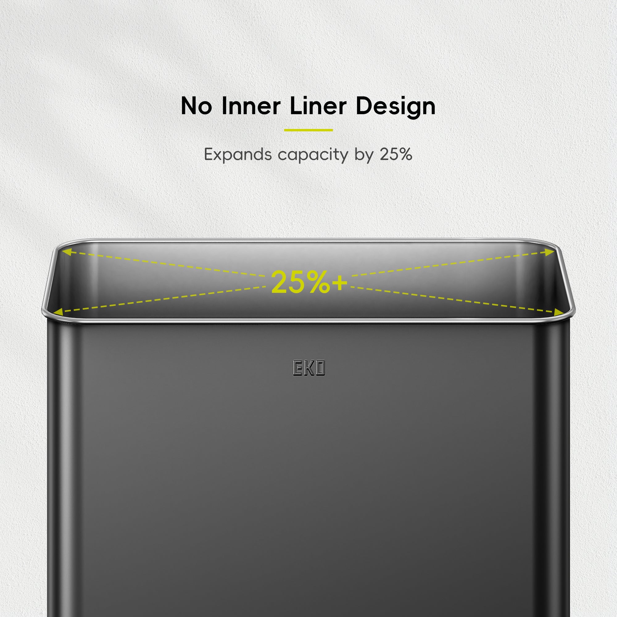 EKO Mirage-X  80Liter / 21.1 Gallon Motion Sensor Can - Matte Black – No Inner Liner Design