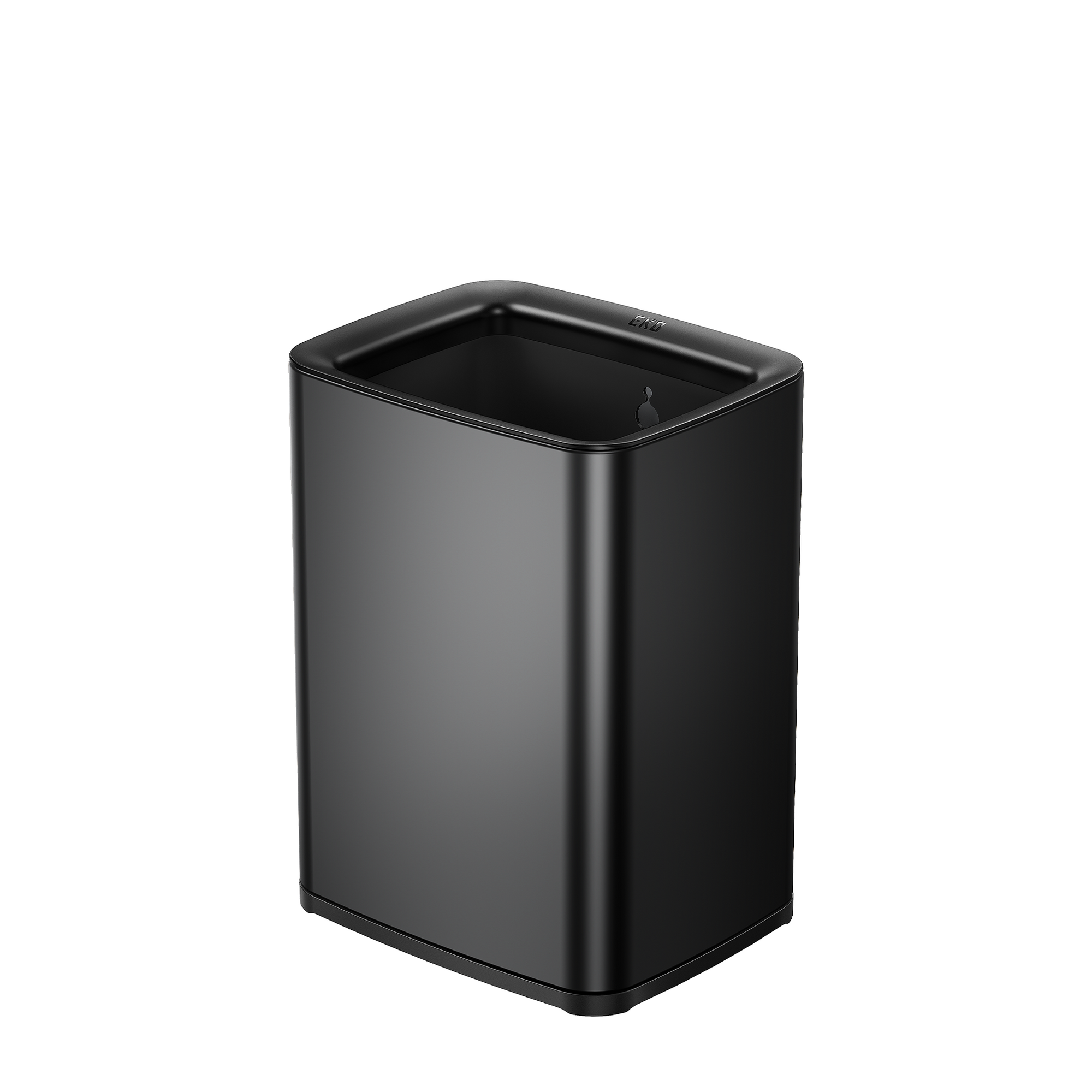 EKO Laguna 2.6 Gallon/10L Open Top Trash Can with Removable Inner Basket, Matte Black