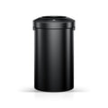 Urban Round Open Top Commercial Trash Can, Stainless Steel