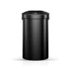 Urban Round Open Top Commercial Trash Can, Stainless Steel
