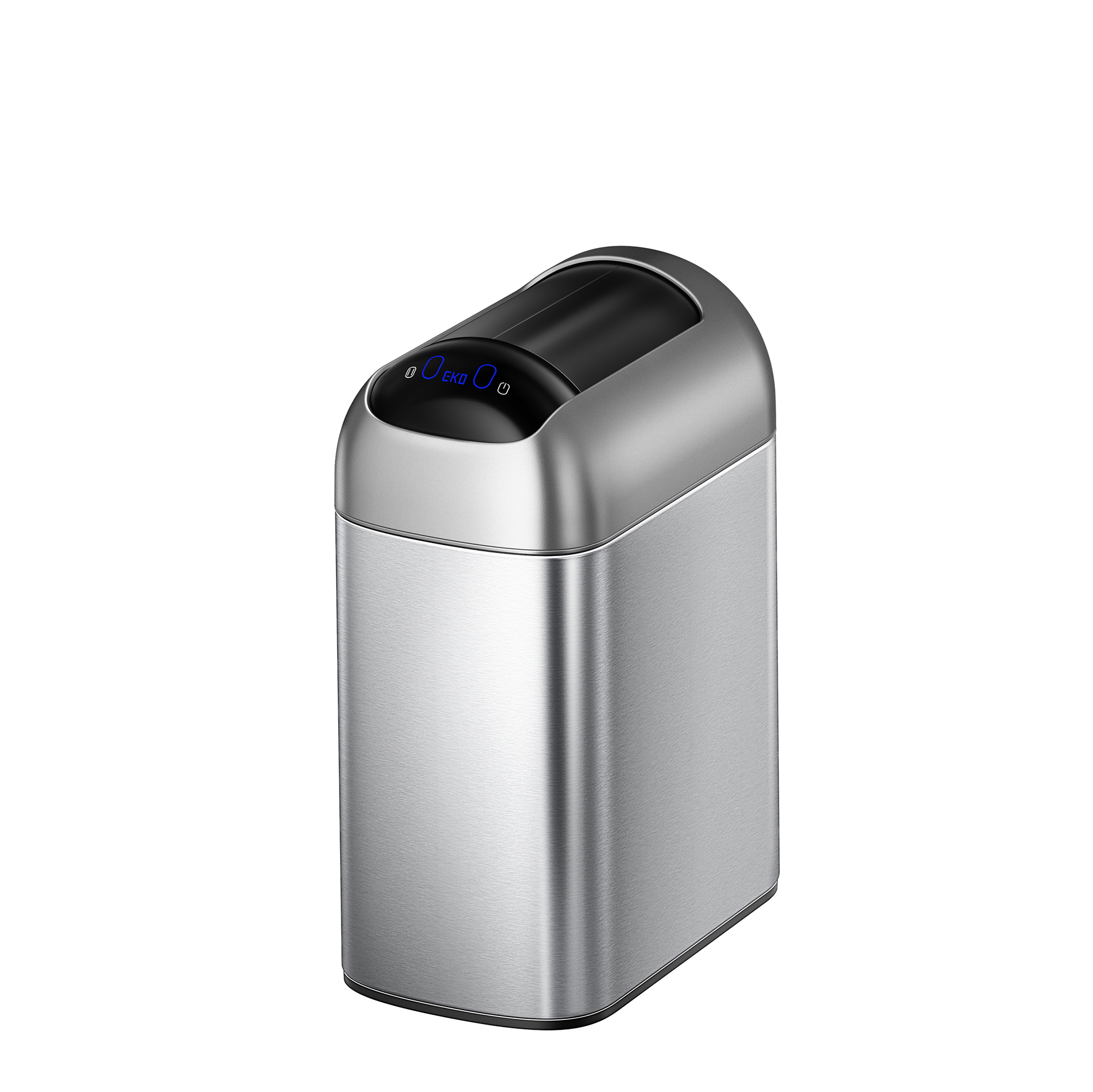 EKO Astro 10L / 2.6 Gallon Slim Sensor Trash Can with Butterfly Lid-Matte Stainless Steel