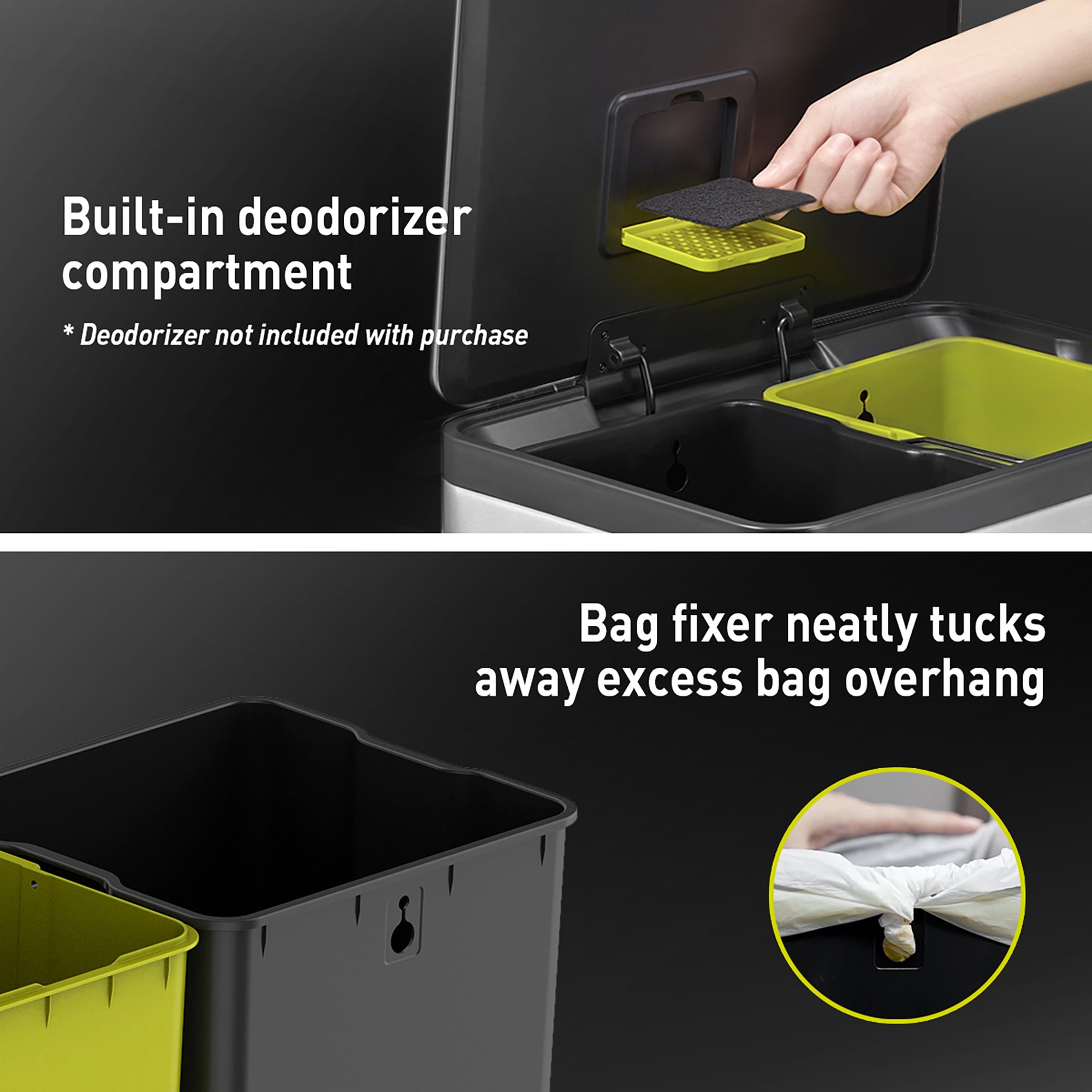 EKO EcoCasa II Step Recycling Can - Dual Compartment 20L+20L – Built-in deodorizer