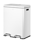 Edison 8+8 Gal Kitchen Trash Can with Dual Removable Liners-Matter White