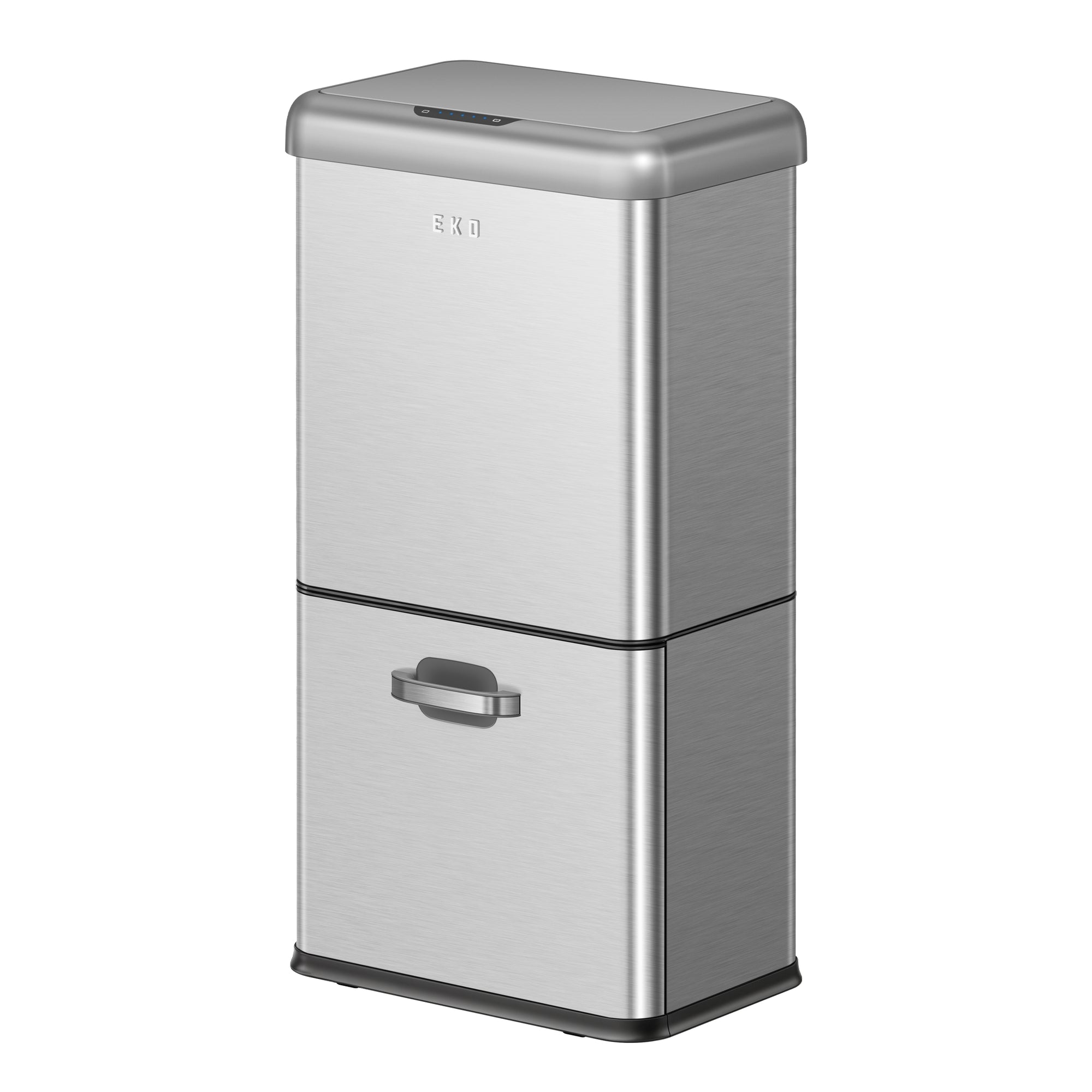 Vintage Dual Compartment 34L + 26L Stainless Steel Motion Sensor Trash Can