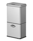 Vintage Dual Compartment 34L + 26L Stainless Steel Motion Sensor Trash Can