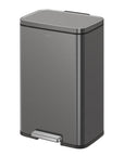 Madison Gunmetal Steel 50 Liter/13.2 Gallon Step Trash Can with Inner Liner