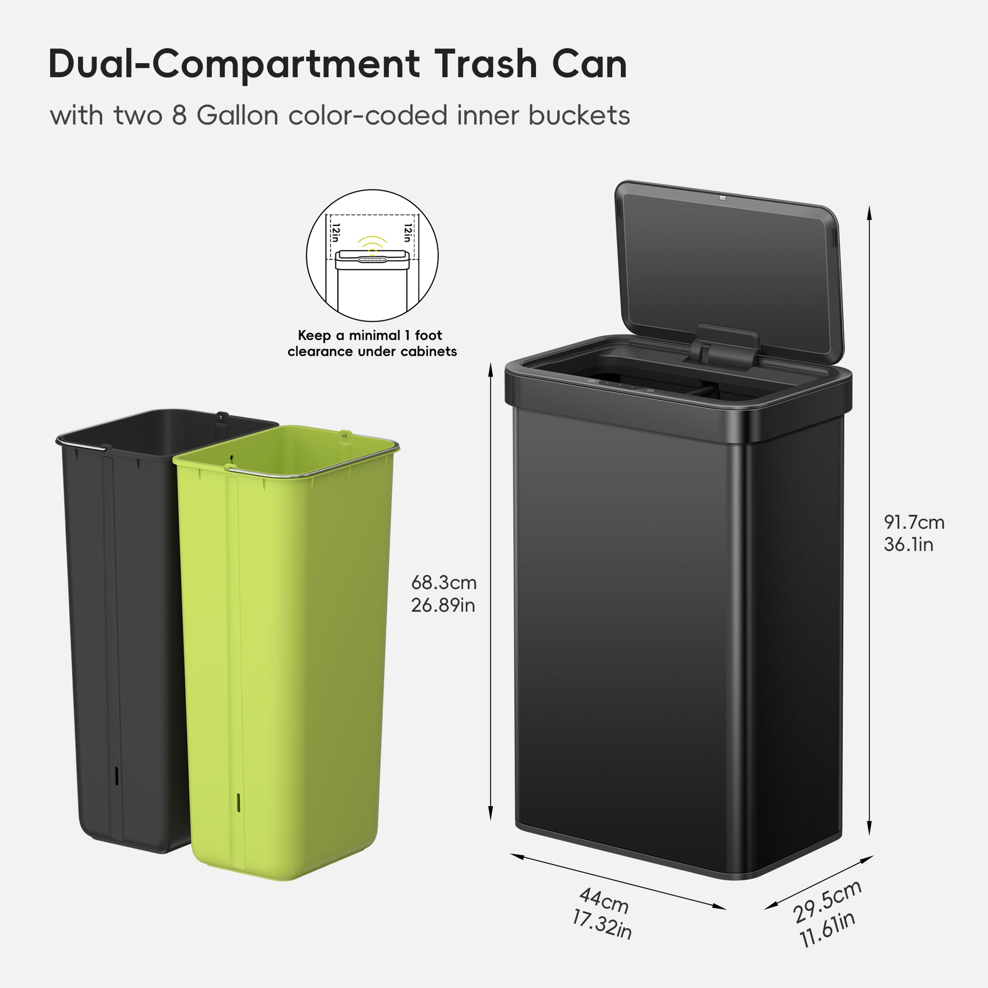 Nova Stainless Steel Motion Sensor Trash Can