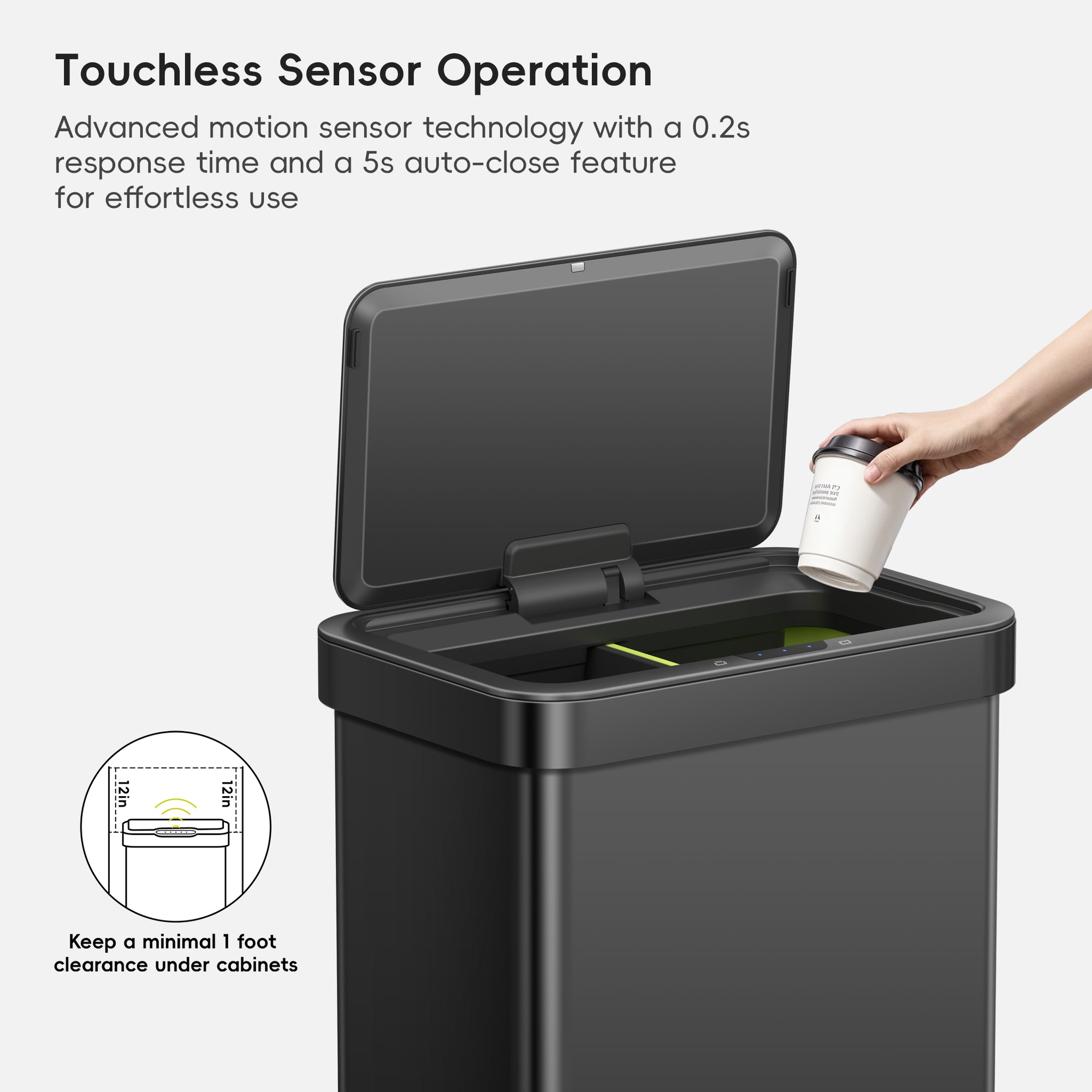 Nova Stainless Steel Motion Sensor Trash Can