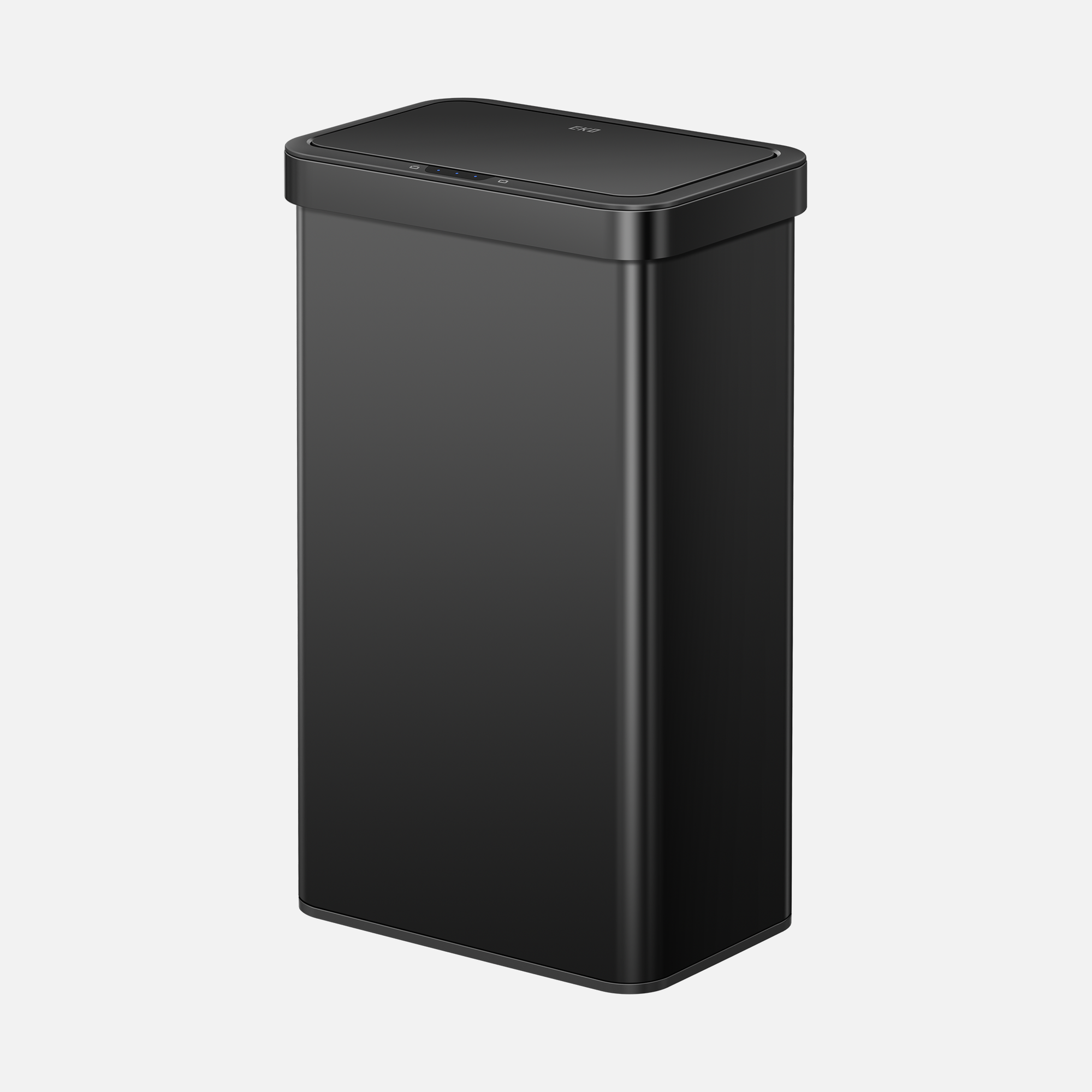 EKO Nova 21 Gallon/80 Liter Black Stainless Steel Motion Sensor Trash Can.