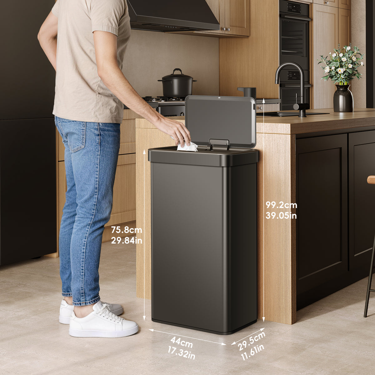 Nova Stainless Steel Motion Sensor Trash Can