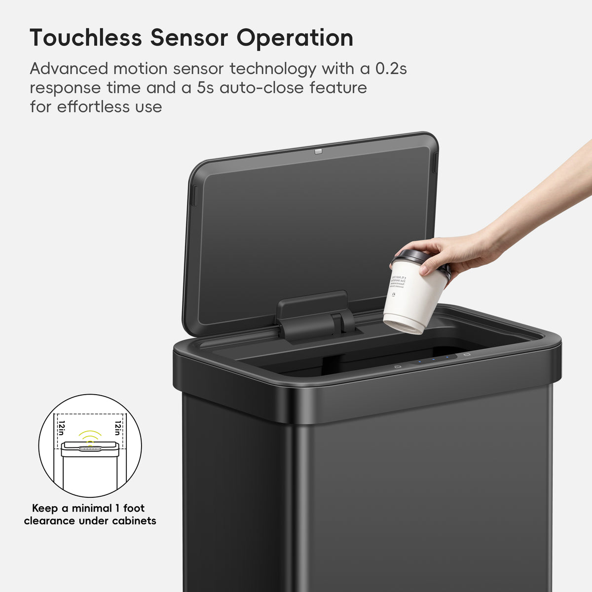 Nova Stainless Steel Motion Sensor Trash Can