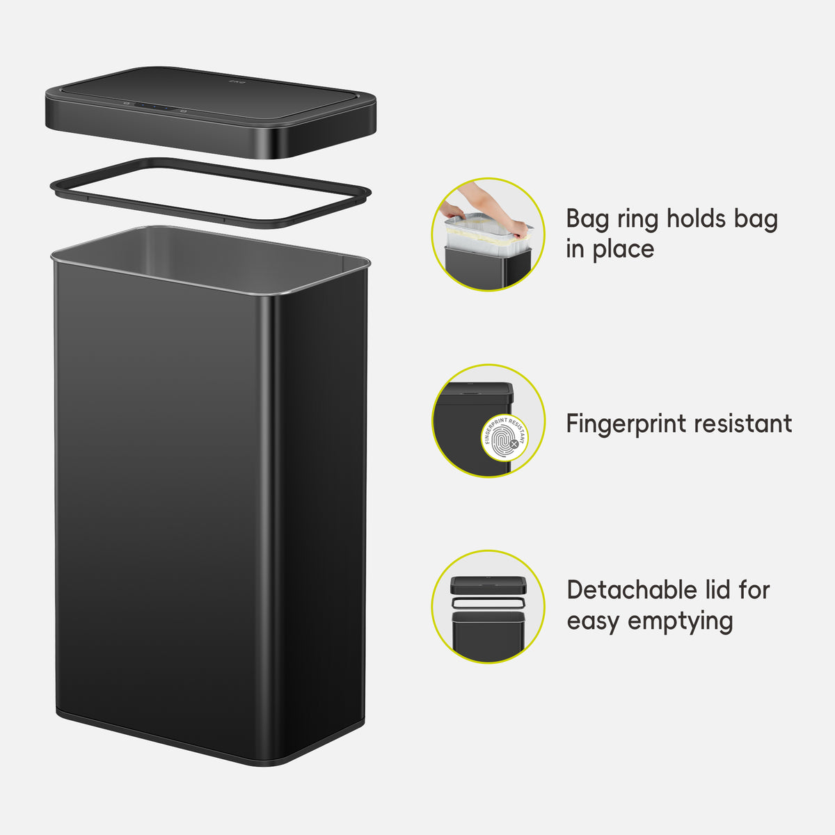Nova Stainless Steel Motion Sensor Trash Can