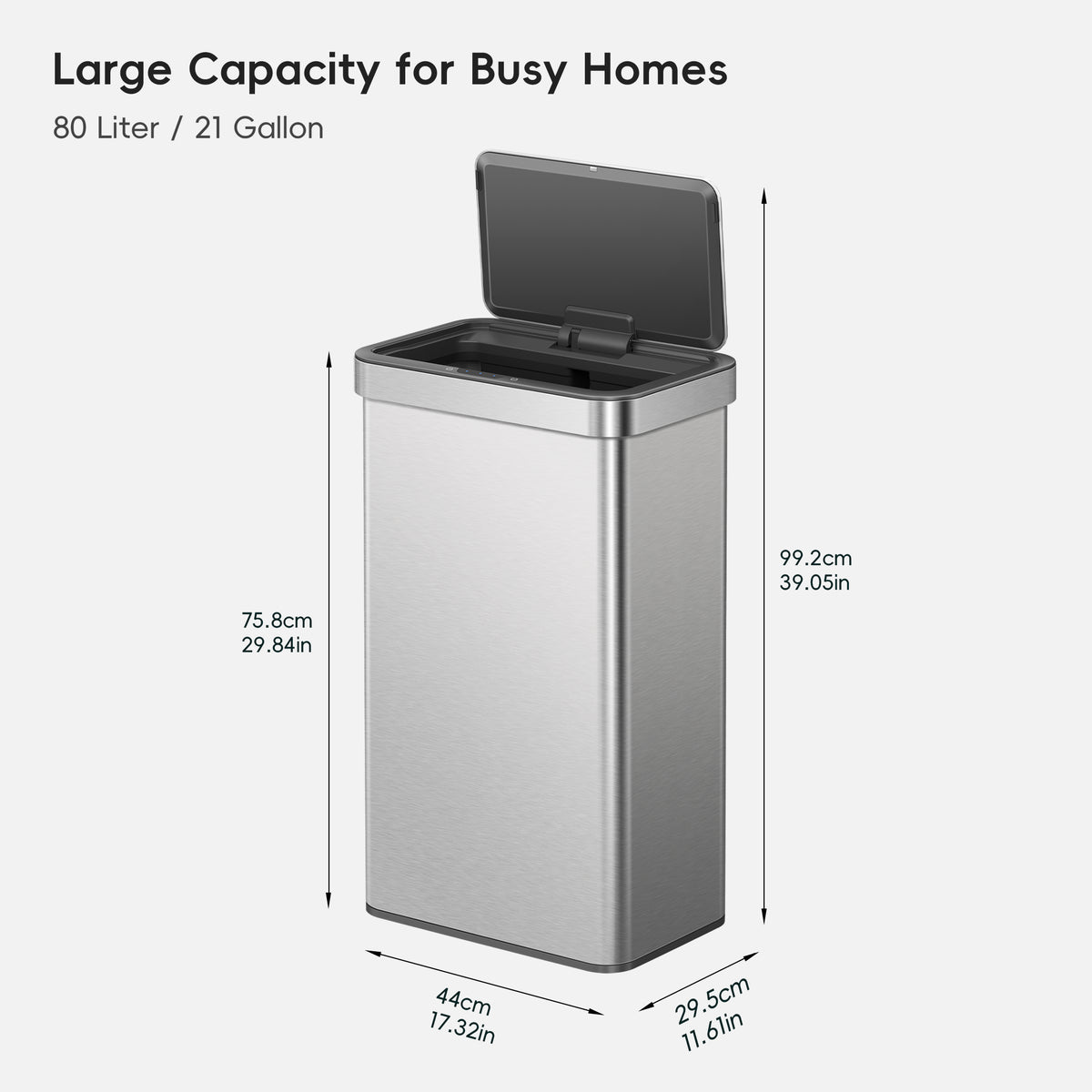 Nova Stainless Steel Motion Sensor Trash Can