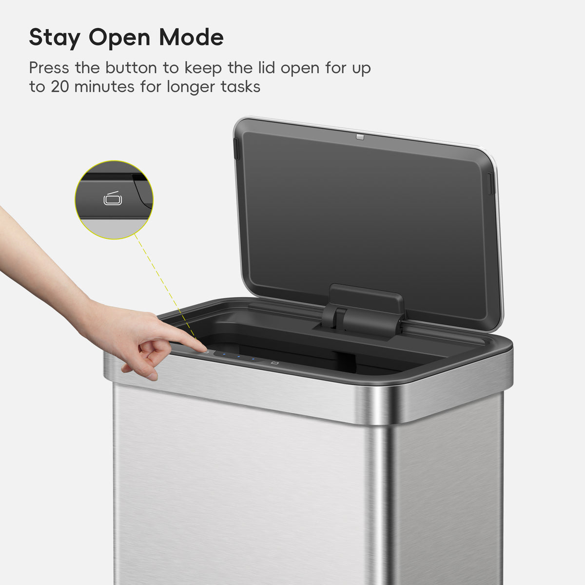 Nova Stainless Steel Motion Sensor Trash Can