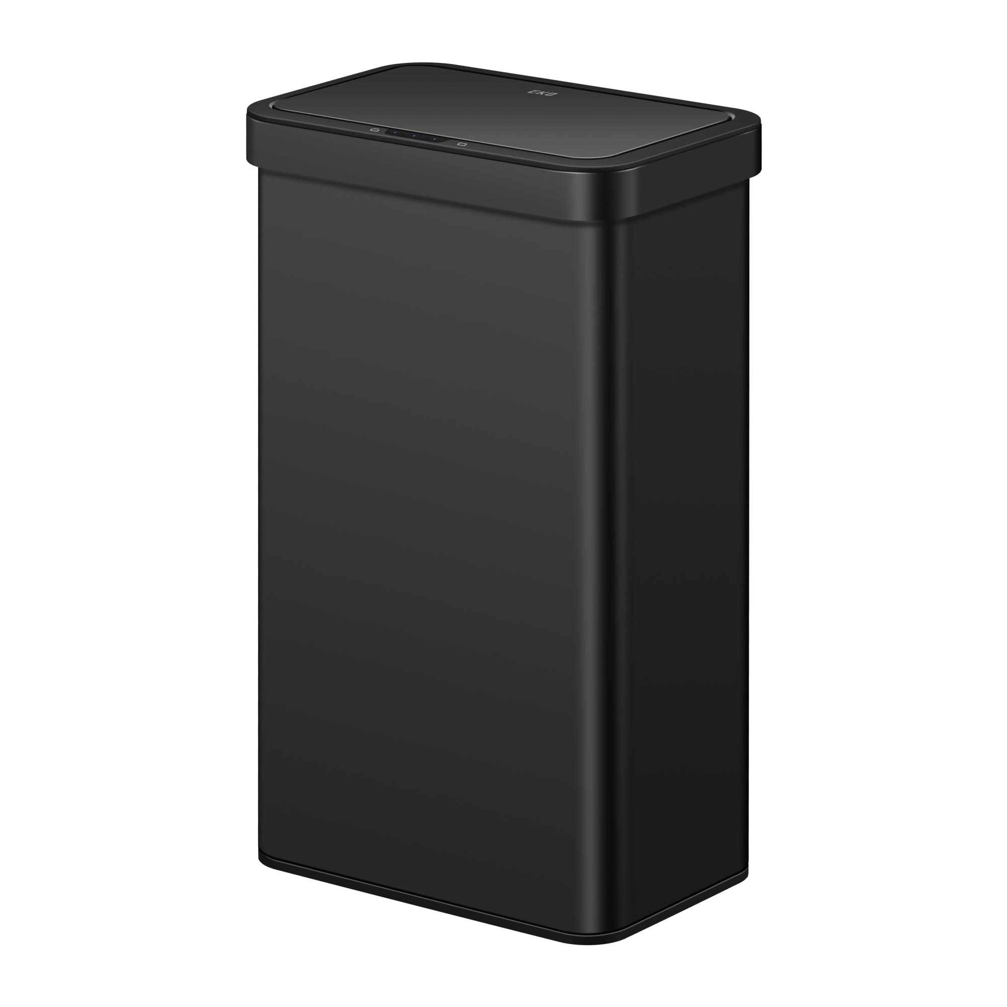 EKO Nova 21 Gallon/80 Liter Black Stainless Steel Rectangular Touchless Motion Sensor Trash Can