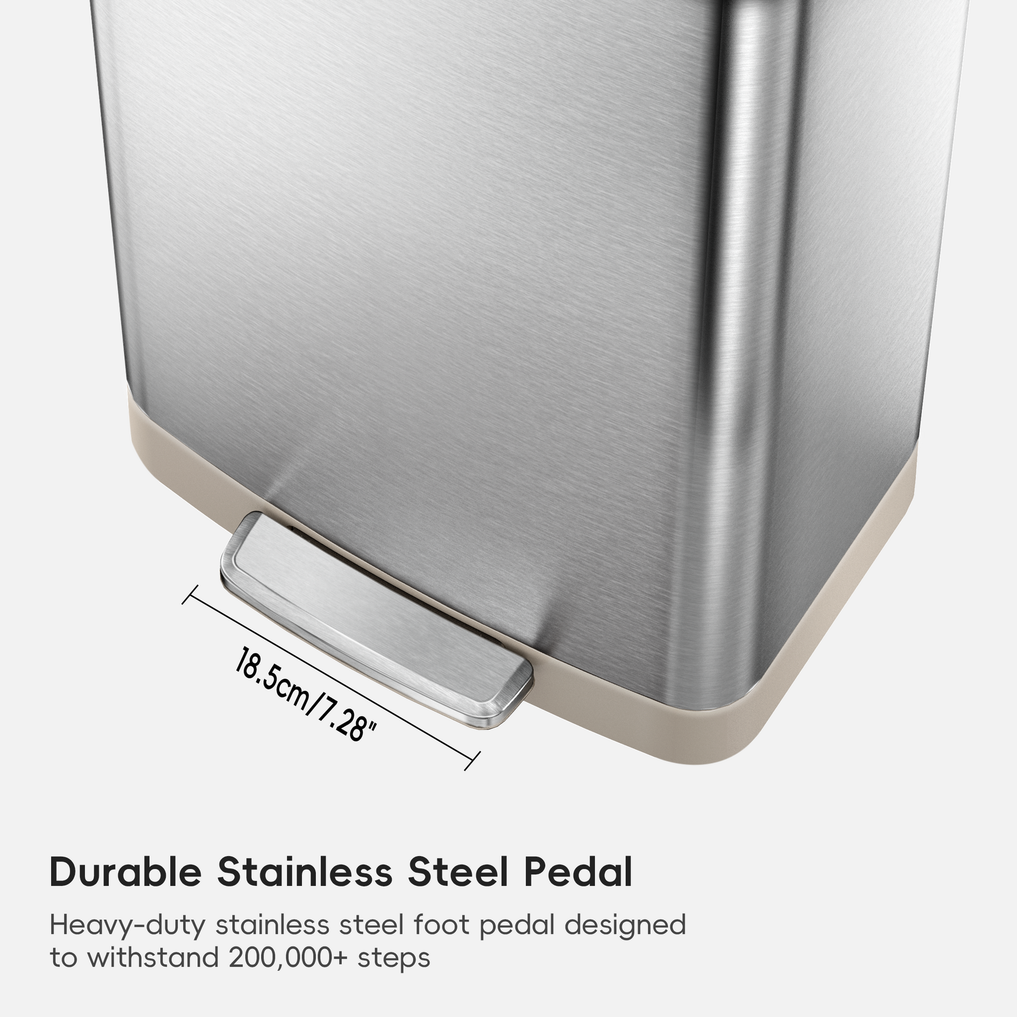 Hudson 75 Liter / 20 Gallon Step Can with Bag Compartment - Stainless Steel