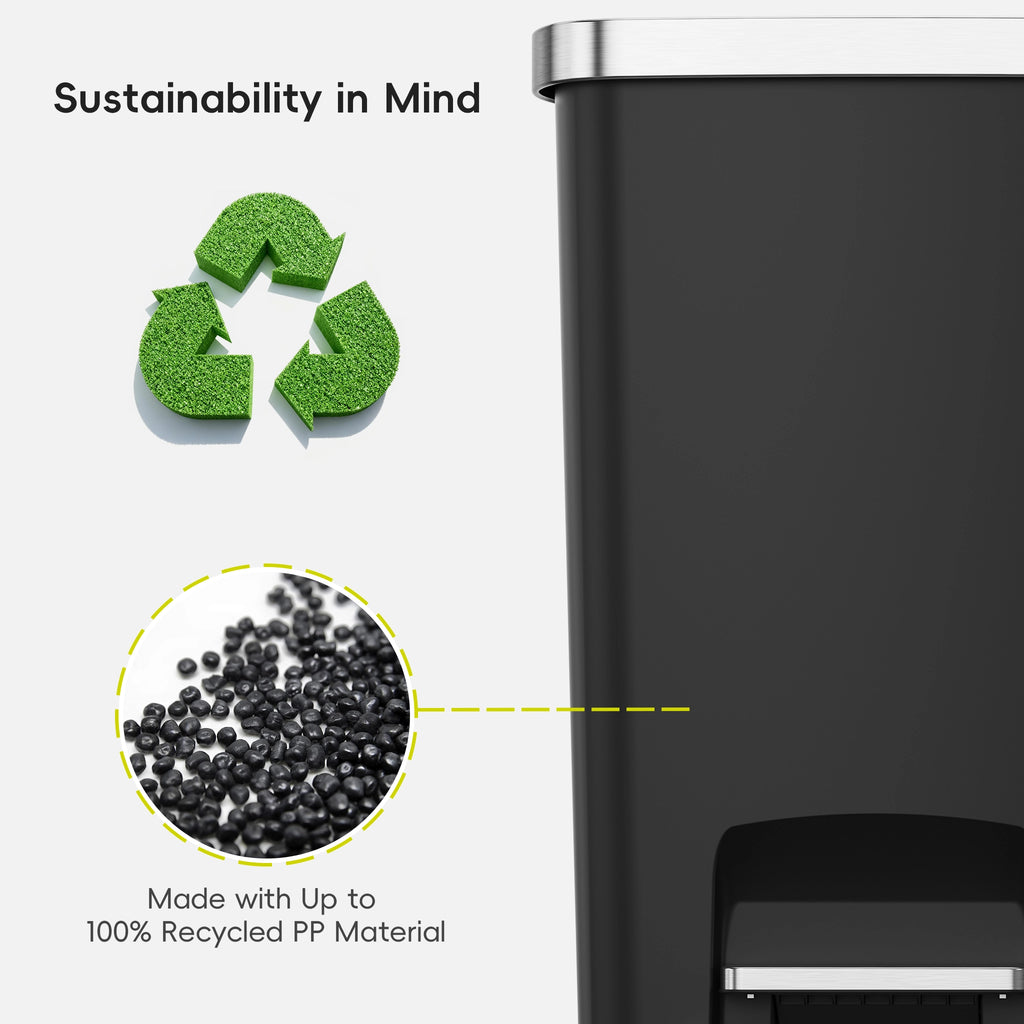 Hana Select Plastic Resin Step Trash Can 50 L / 13 Gal