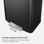Hudson Step Trash Can with Bag Compartment, Stainless Steel
