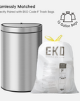 Mirage Semi-Round 47 Liter / 12.4 Gallon Motion Sensor Trash Can - Matte Stainless Steel