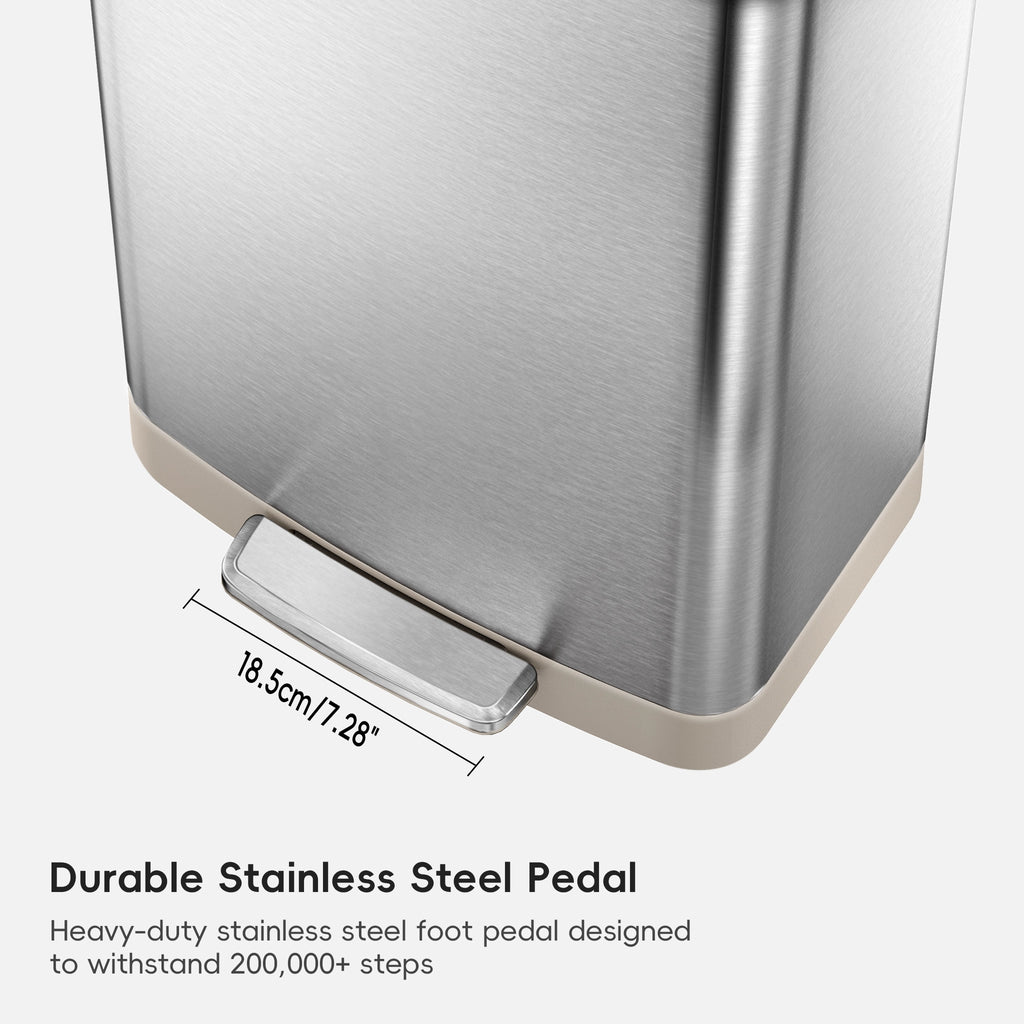 Hudson Step Can with Bag Compartment Stainless Steel
