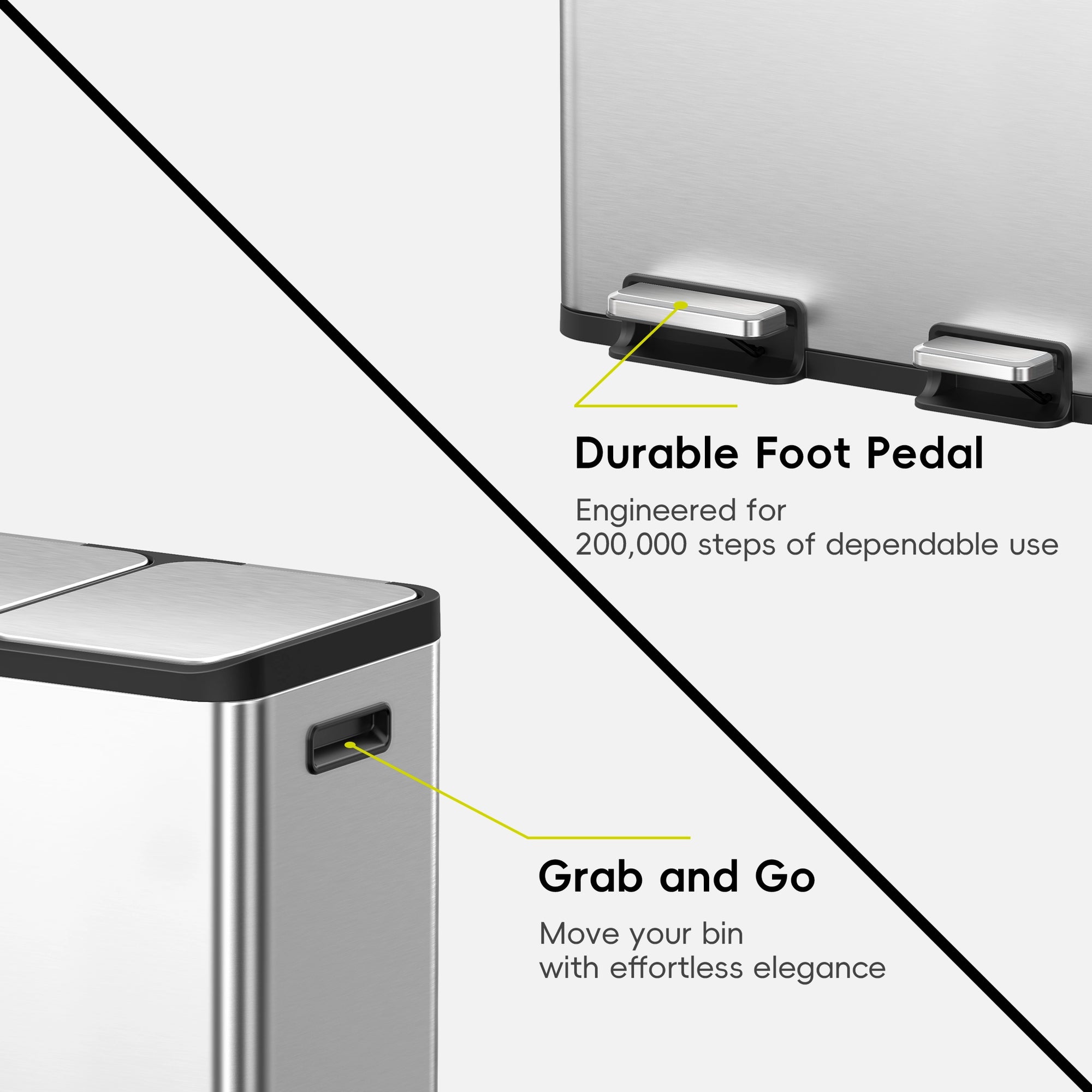 EcoCasa Step Recycling Can Dual Compartment