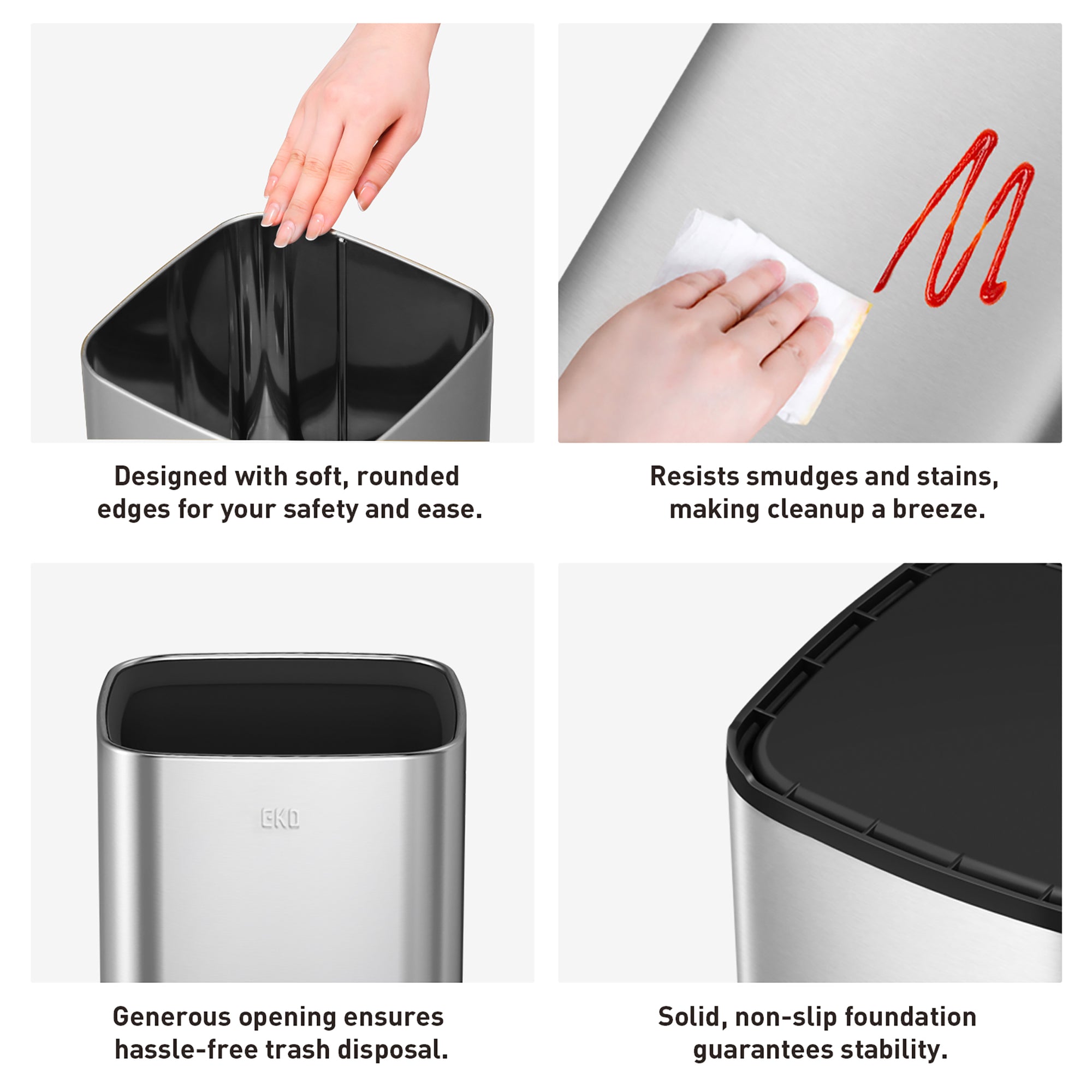 EKO Laguna Open Top Can with Nested Liner 2 Pack Combo Set - 7L+12L – Features